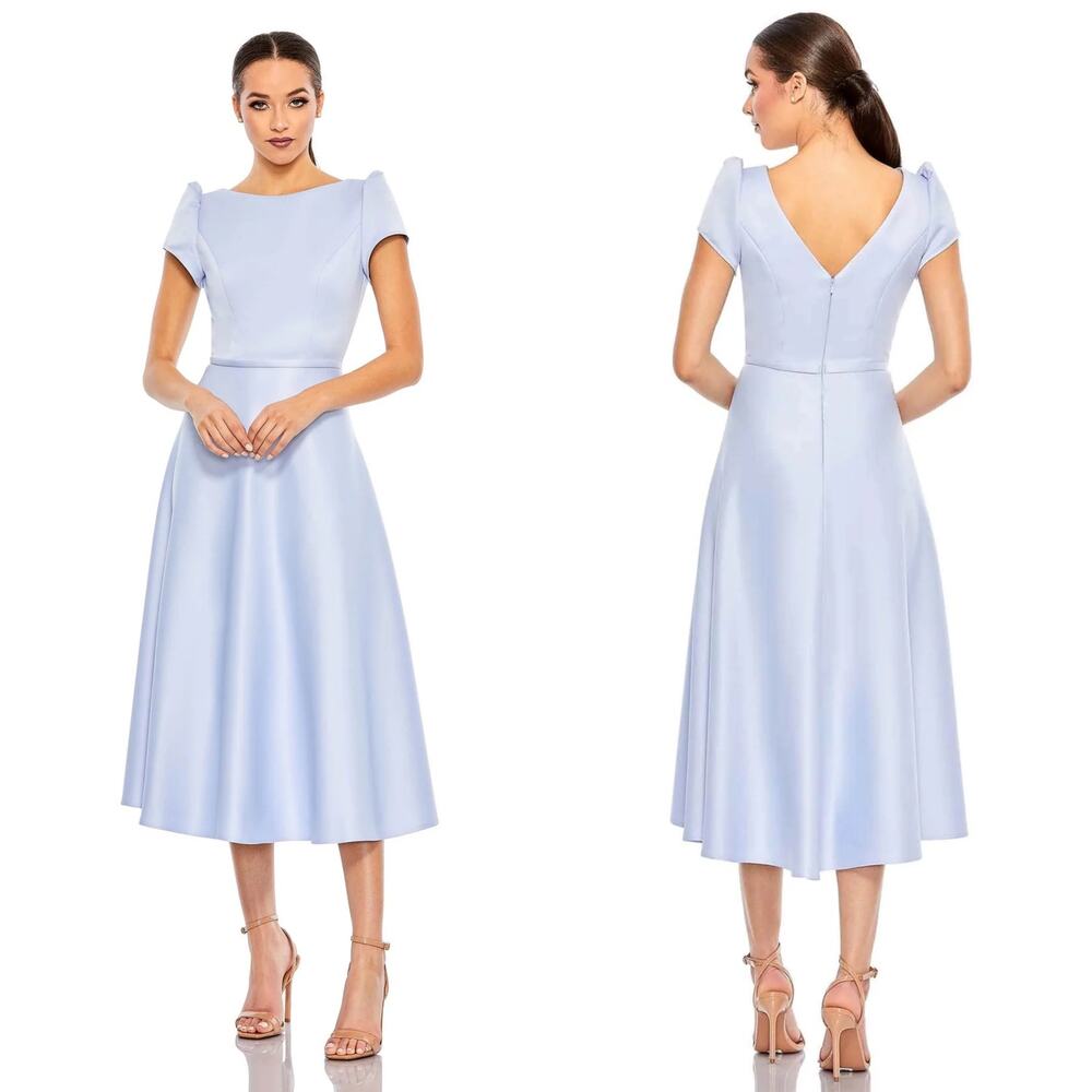 Mac Duggal Light Blue Midi Dress